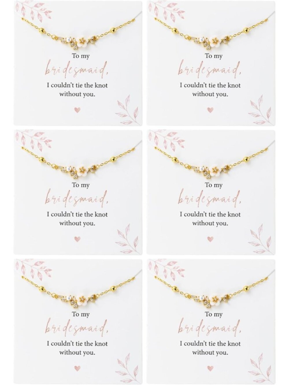 Bridesmaid Jewelry Set - Camellia Bracelets Gift for Women, 4/6/8 Pcs